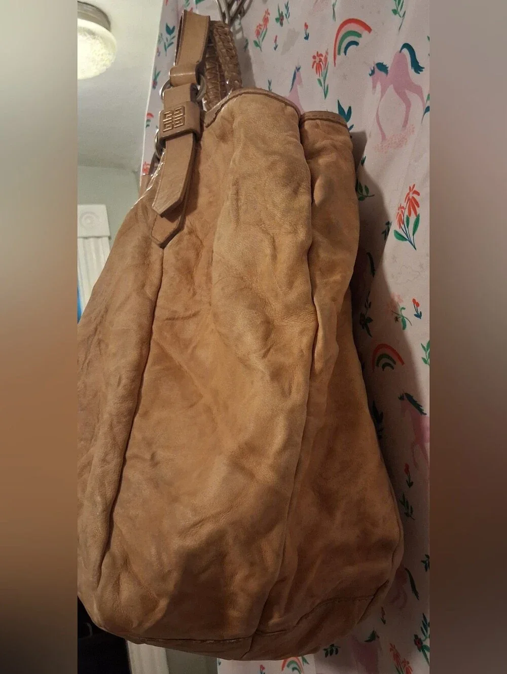 Y2K Givenchy Bettina Tan Tumbled Lambskin XL Hobo Boho Casual Neutral Purse Bag